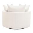 Lourne Petite Swivel Sofa Chair - LiveSmart Boucle-Snow White Fabric