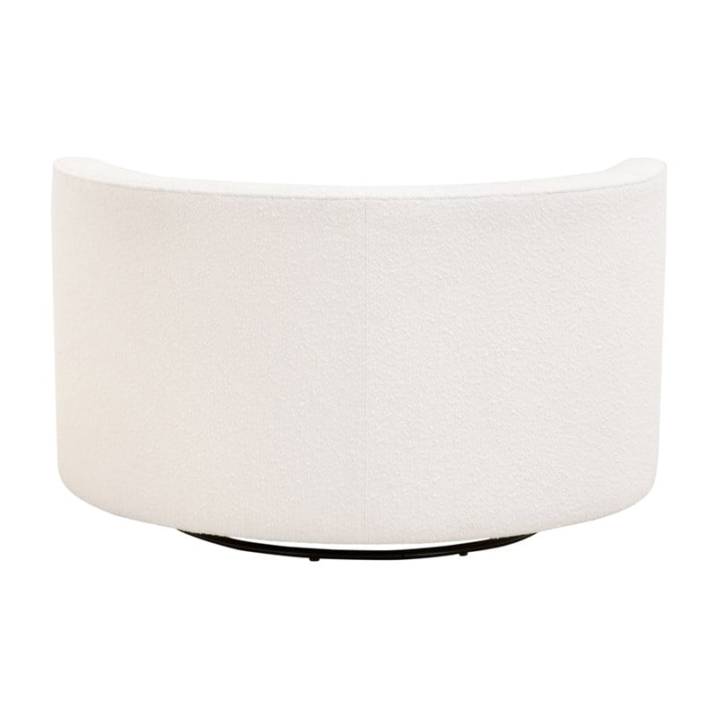 Lourne Petite Swivel Sofa Chair - LiveSmart Boucle-Snow White Fabric