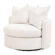 Lourne Petite Swivel Sofa Chair - LiveSmart Boucle-Snow White Fabric