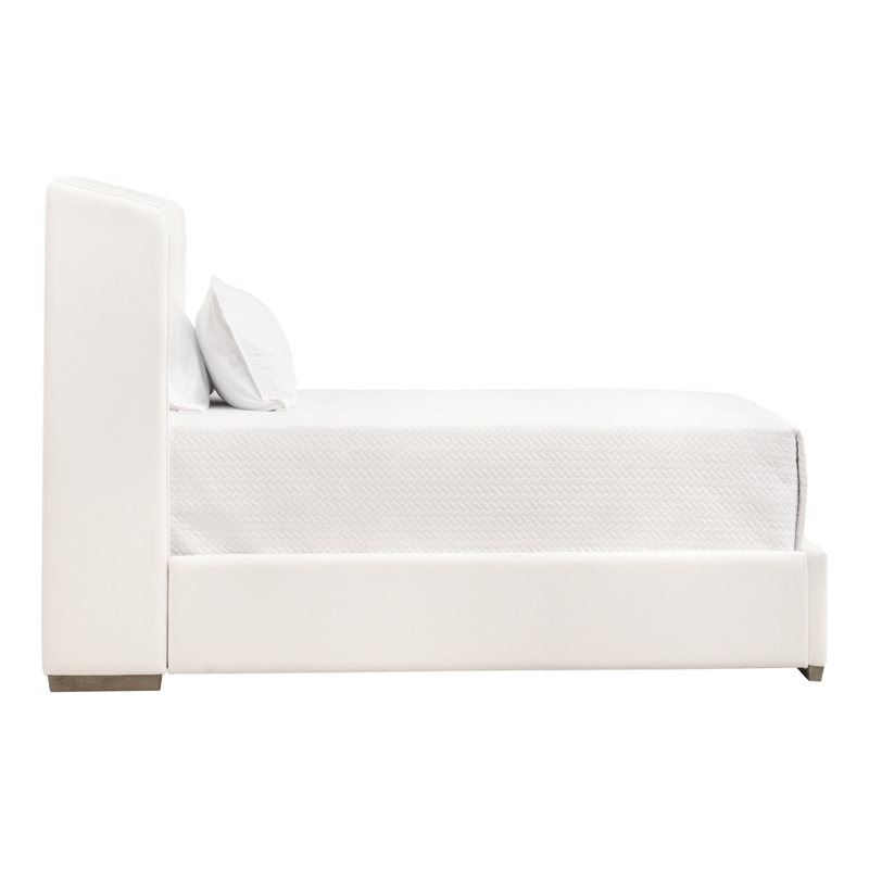 Stewart Twin Bed - LiveSmart Peyton-Pearl Fabric and Natural Gray Oak