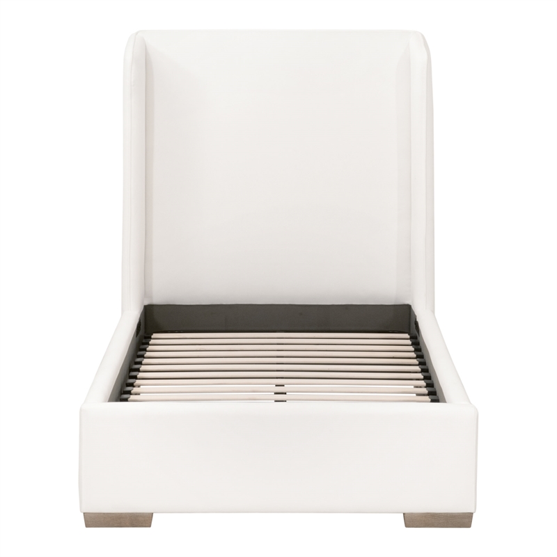 Stewart Twin Bed - LiveSmart Peyton-Pearl Fabric and Natural Gray Oak