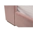 Essentials For Living Balboa Twin Bed - Petal Pink Velvet and Natural Gray Oak