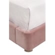 Essentials For Living Balboa Twin Bed - Petal Pink Velvet and Natural Gray Oak