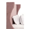 Essentials For Living Balboa Twin Bed - Petal Pink Velvet and Natural Gray Oak