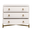 Strand Shagreen 3-Drawer Nightstand - Pearl Shagreen Resin and Brushed Gold