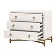 Strand Shagreen 3-Drawer Nightstand - Pearl Shagreen Resin and Brushed Gold