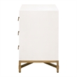 Strand Shagreen 3-Drawer Nightstand - Pearl Shagreen Resin and Brushed Gold