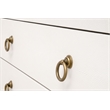 Strand Shagreen 3-Drawer Nightstand - Pearl Shagreen Resin and Brushed Gold
