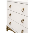 Strand Shagreen 3-Drawer Nightstand - Pearl Shagreen Resin and Brushed Gold