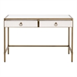 Strand Shagreen Desk - Pearl Shagreen Resin and Brushed Gold