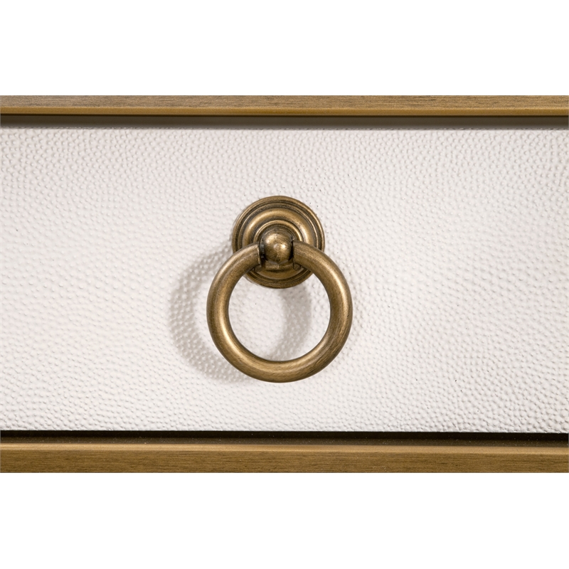 Strand Shagreen Desk - Pearl Shagreen Resin and Brushed Gold