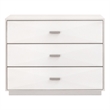 Wynn Shagreen 3-Drawer Nightstand - Pearl Shagreen Resin and Stainless Steel