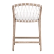 Pacific Counter Stool - Natural Gray Solid Wood with White Upholstery and Rope