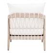 Pacific Club Chair - Natural Gray Solid Wood with White Upholstery and Rope