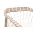 Pacific Club Chair - Natural Gray Solid Wood with White Upholstery and Rope
