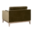 Parker Post Modern Sofa Chair - Olive Green Velvet and Natural Gray Oak