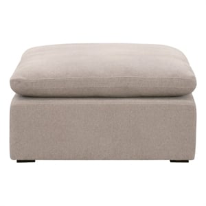 Sky Modular Ottoman - Performance Taupe Micro Boucle Fabric & Espresso