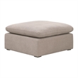 Sky Modular Ottoman - Performance Taupe Micro Boucle Fabric & Espresso