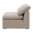 Sky Modular Armless Chair - Performance Taupe Micro Boucle Fabric & Espresso