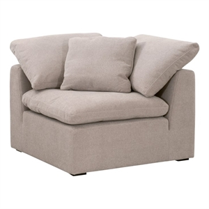 Sky Modular Corner Chair - Performance Taupe Micro Boucle Fabric & Espresso