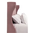 Balboa Queen Bed - Petal Pink Velvet and Natural Gray Oak