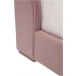 Balboa Queen Bed - Petal Pink Velvet and Natural Gray Oak