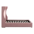 Balboa Queen Bed - Petal Pink Velvet and Natural Gray Oak