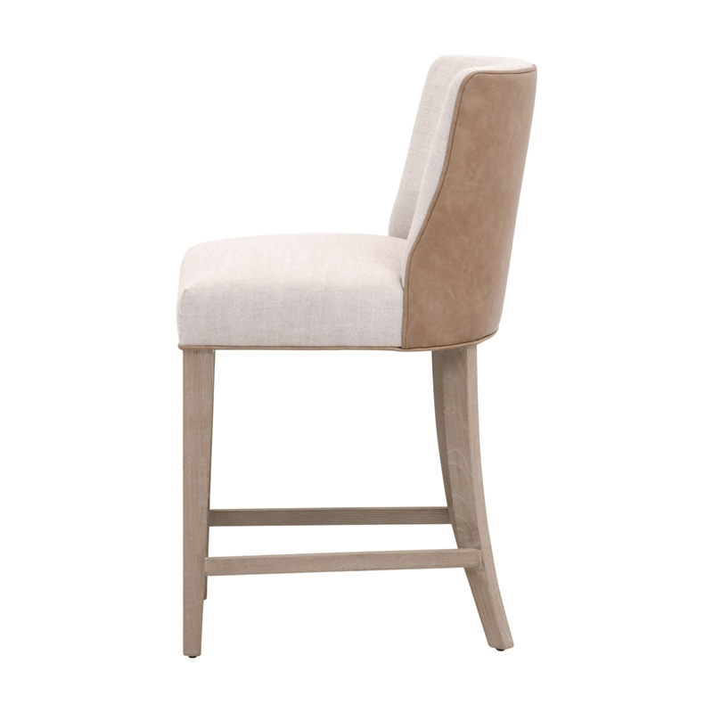 Duet Counter Stool - Beige & Brown Fabric