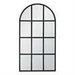 Grid Arched Mirror - Matte Black Solid Wood