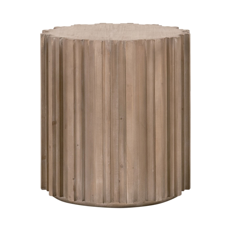 Roma End Table - Natural Beige Solid Wood