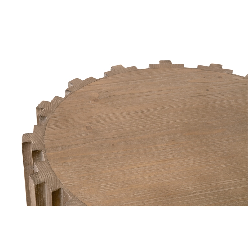 Roma End Table - Natural Beige Solid Wood