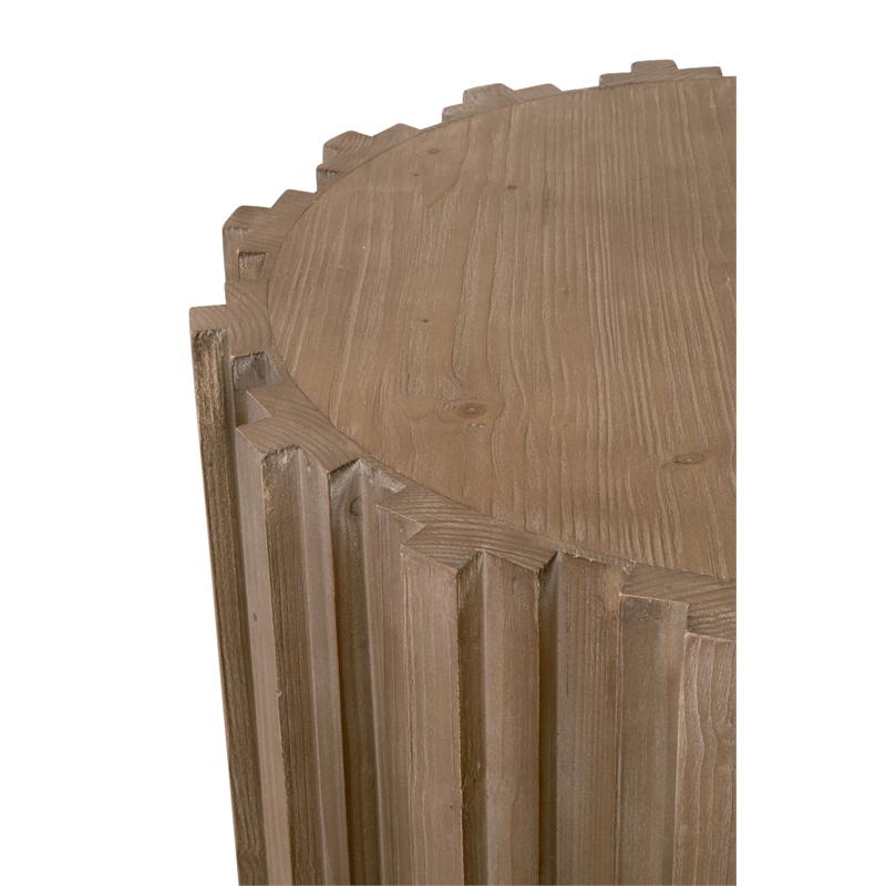 Roma End Table - Natural Beige Solid Wood