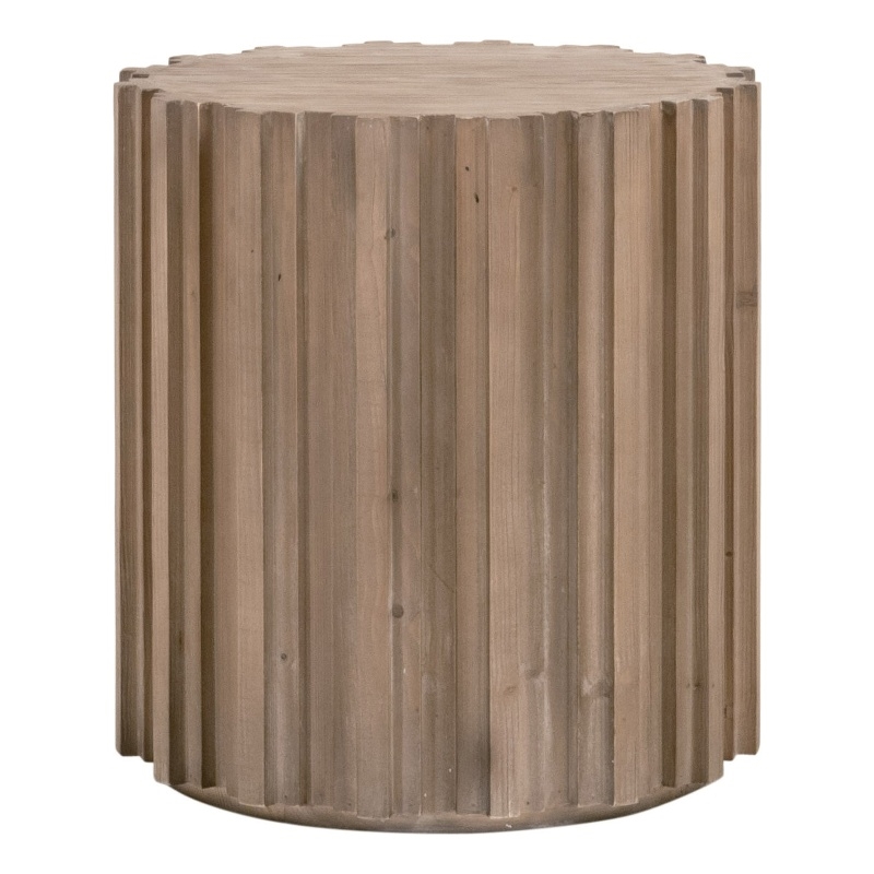 Roma End Table - Natural Beige Solid Wood
