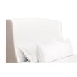 Sloan Cal King Bed - White/Beige Fabric & Natural Gray Wood