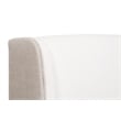 Sloan Cal King Bed - White/Beige Fabric & Natural Gray Wood