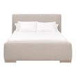 Warren Standard King Bed - Taupe Fabric & Natural Gray Wood