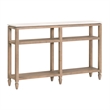 Emerie Narrow Console Table - Natural Beige Solid Wood & White Quartz