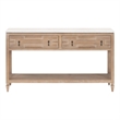 Emerie 2-Drawer Entry Console - Natural Beige Solid Wood & White Quartz