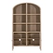 Cane Storage Bookcase - Natural Beige Solid Wood & Cane