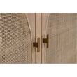 Cane Storage Bookcase - Natural Beige Solid Wood & Cane