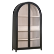 Toulouse Display Cabinet - Black Solid Wood & Natural Oak