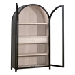 Toulouse Display Cabinet - Black Solid Wood & Natural Oak