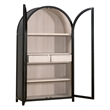 Toulouse Display Cabinet - Black Solid Wood & Natural Oak