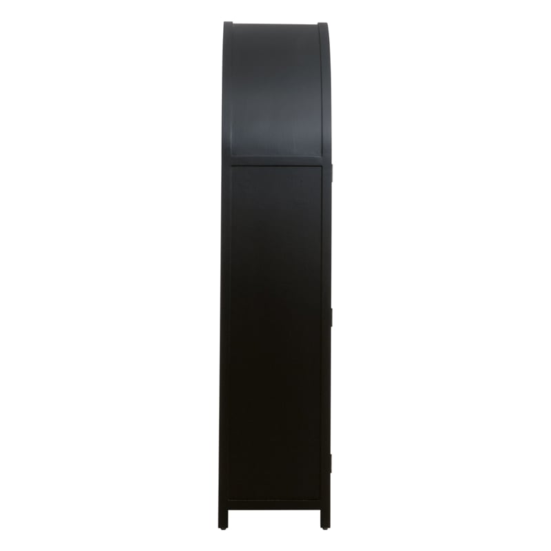 Toulouse Display Cabinet - Black Solid Wood & Natural Oak