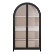 Toulouse Display Cabinet - Black Solid Wood & Natural Oak