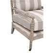 Rouleau Club Chair - Beige/Gray Fabric & Natural Gray Wood