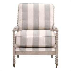 Rouleau Club Chair - Beige/Gray Fabric & Natural Gray Wood