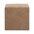 Knox Accent Cube - Brown Fabric With Flange Edge