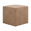 Knox Accent Cube - Brown Fabric With Flange Edge