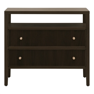 Essentials For Living Highland Open Shelf 2-Drawer Nightstand in Brown